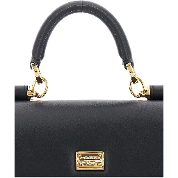 My Sicily Black Mini Crossbody Bag with Adjustable and Removable Shouder Strap and Logo Lettering on the Rear in Leather Woman