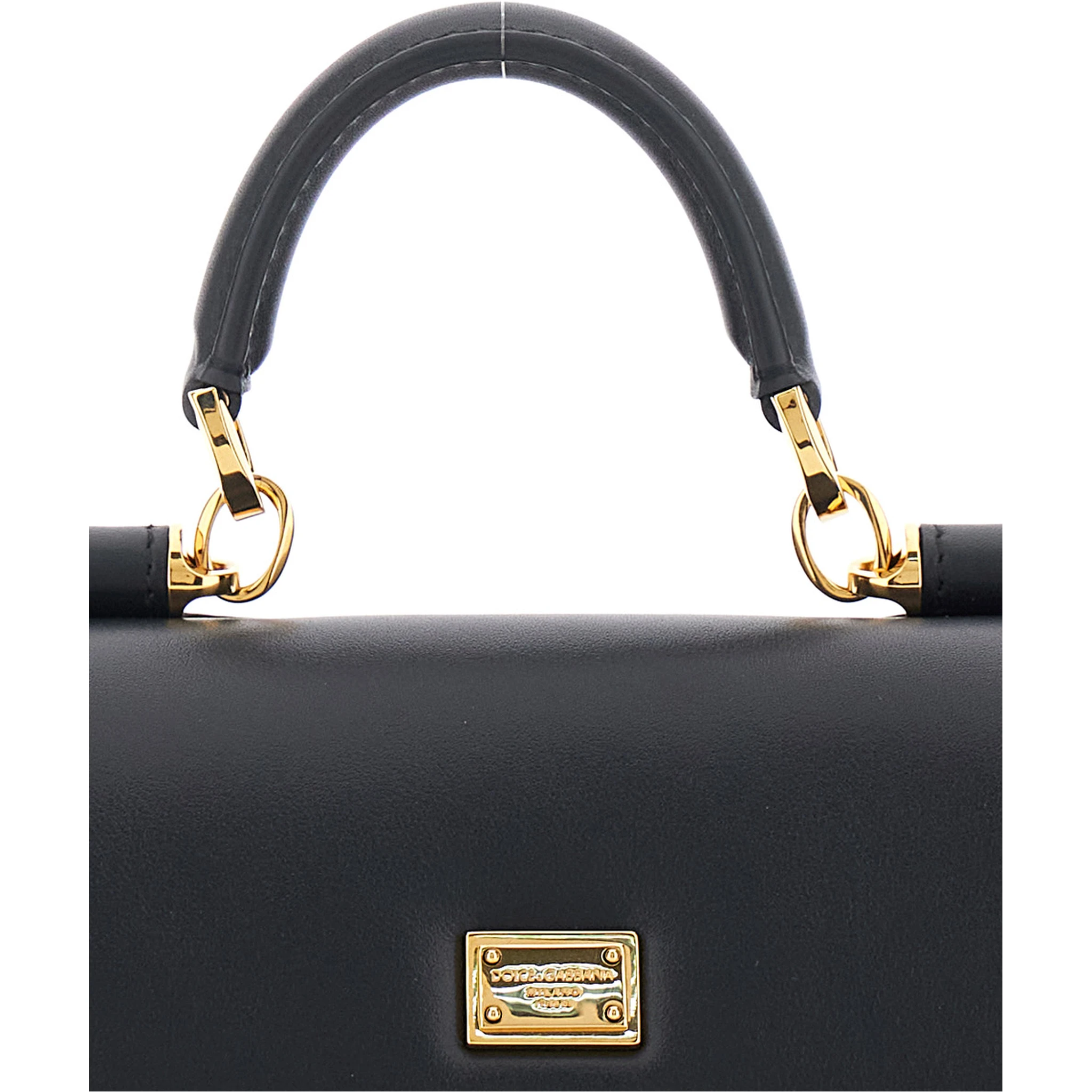 My Sicily Black Mini Crossbody Bag with Adjustable and Removable Shouder Strap and Logo Lettering on the Rear in Leather Woman