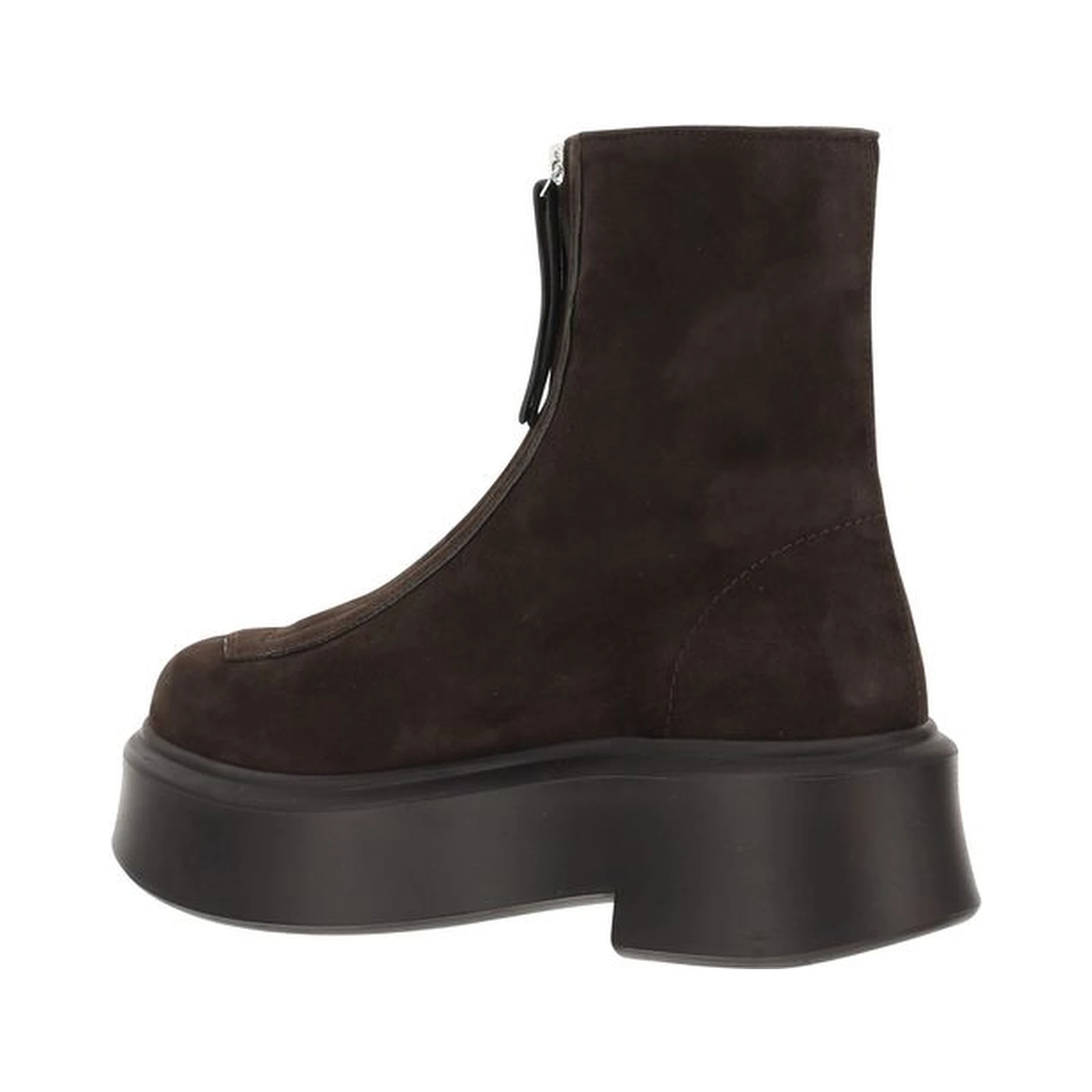 Brown Rubber Lace-Up Boots