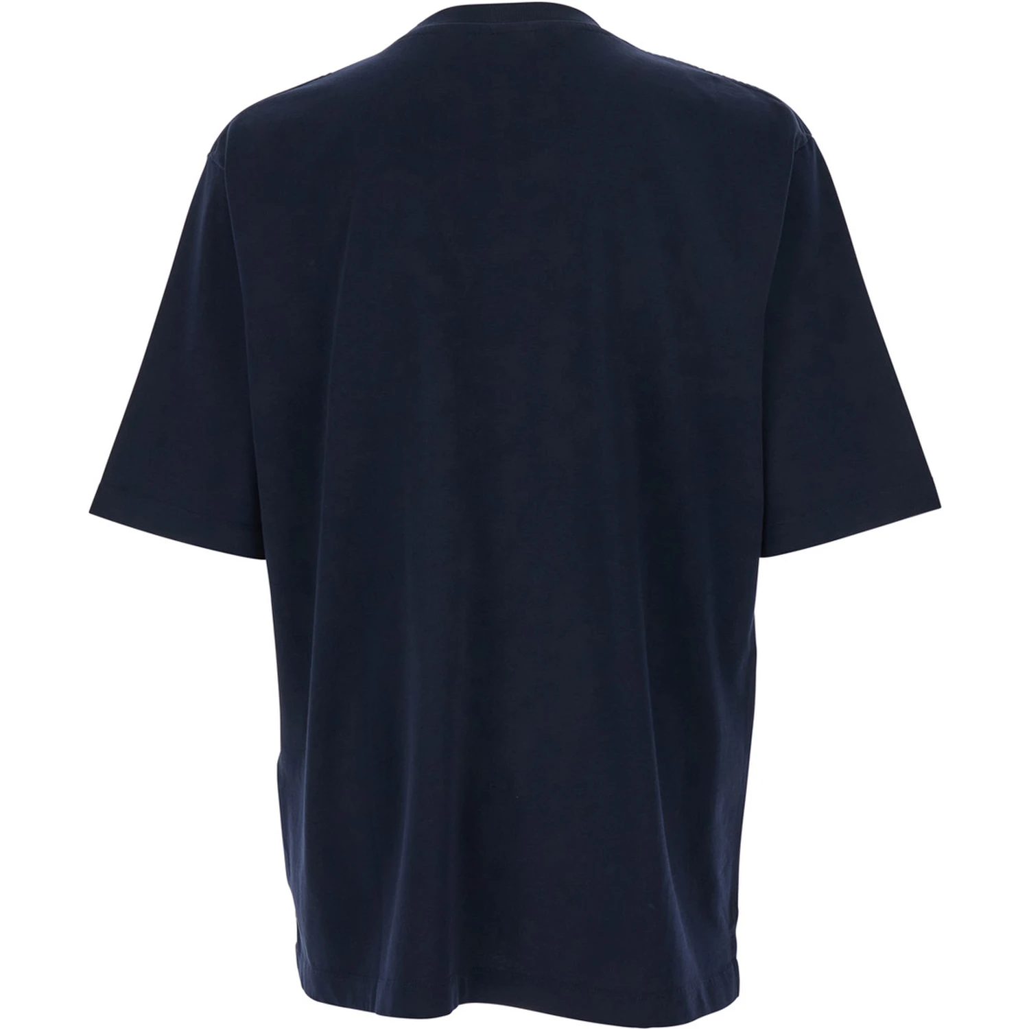 Blue T-Shirt with Logo Print on the Front in Cotton Man