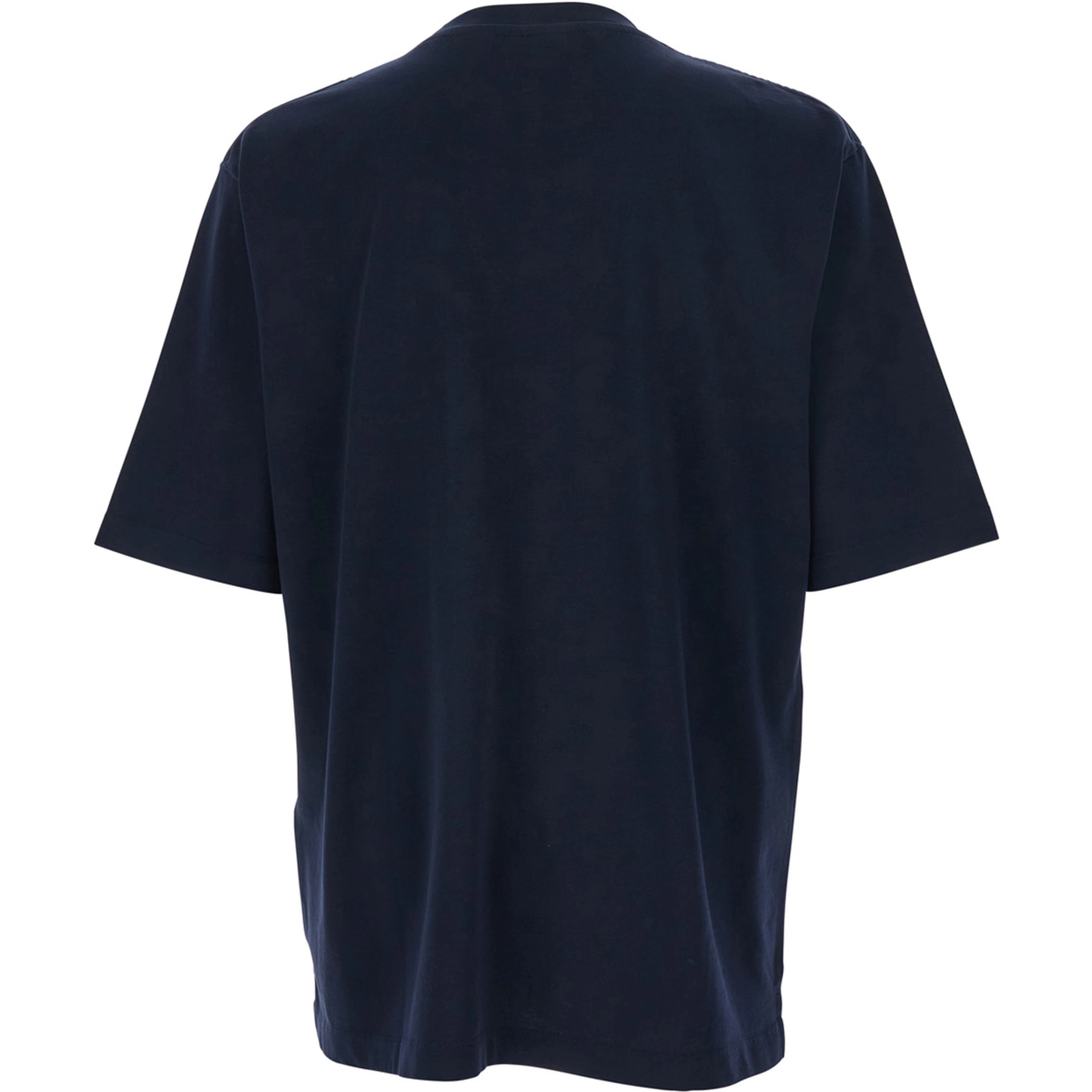 Blue T-Shirt with Logo Print on the Front in Cotton Man