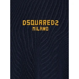 Blue T-Shirt with Logo Print on the Front in Cotton Man