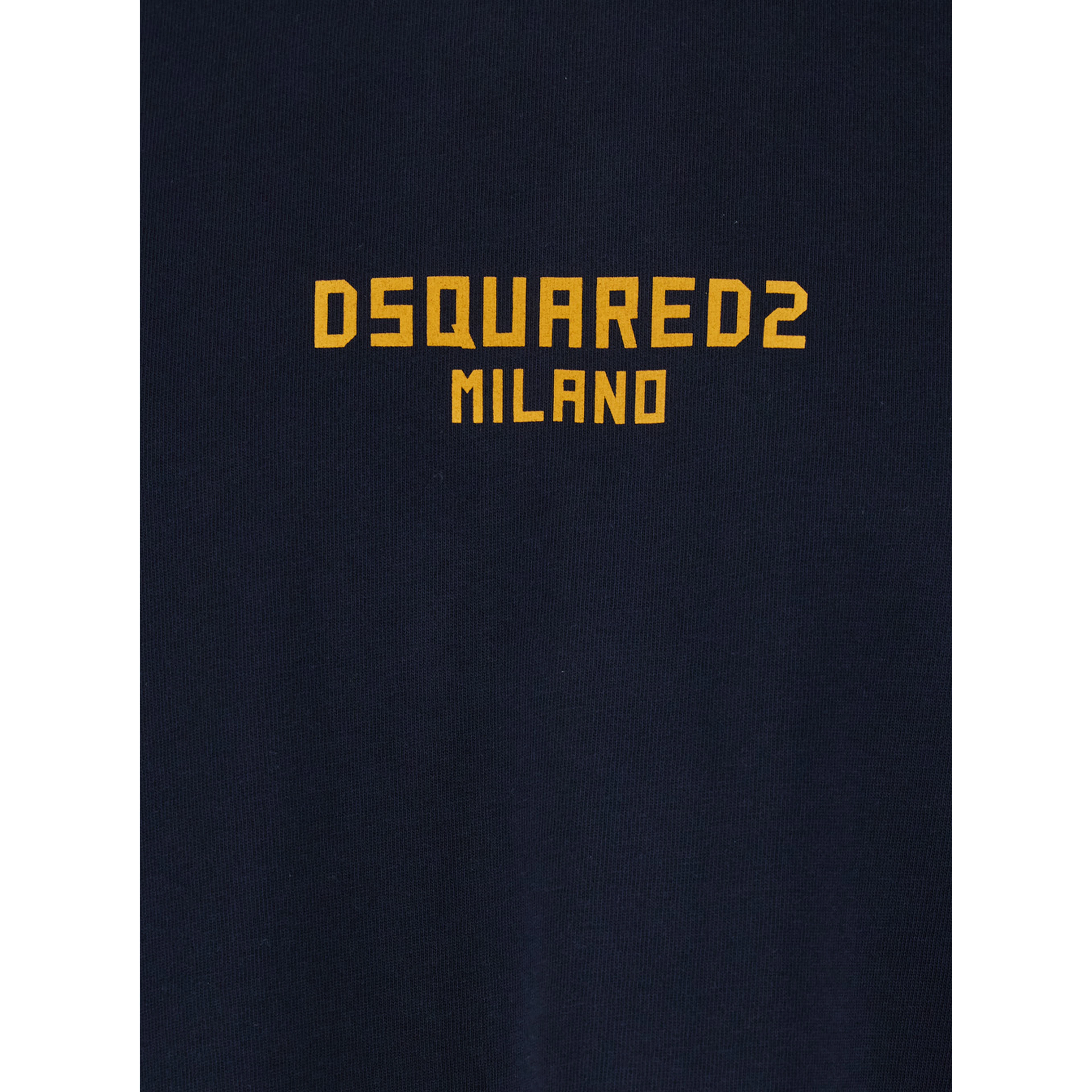 Blue T-Shirt with Logo Print on the Front in Cotton Man