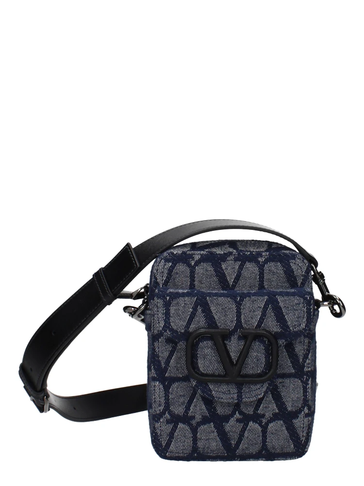 Blue Fabric Crossbody Bag