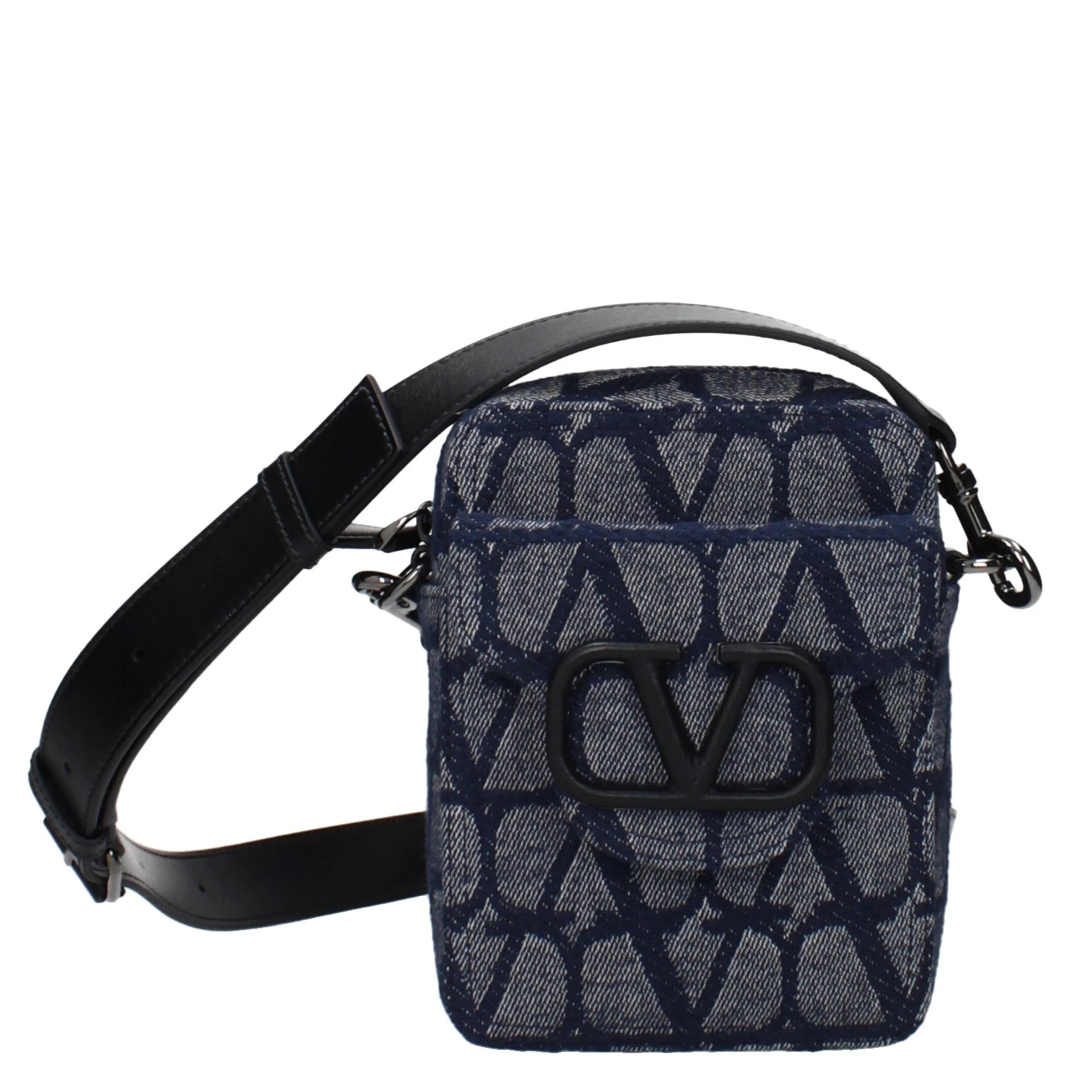 Blue Fabric Crossbody Bag