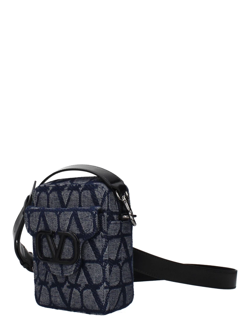 Blue Fabric Crossbody Bag