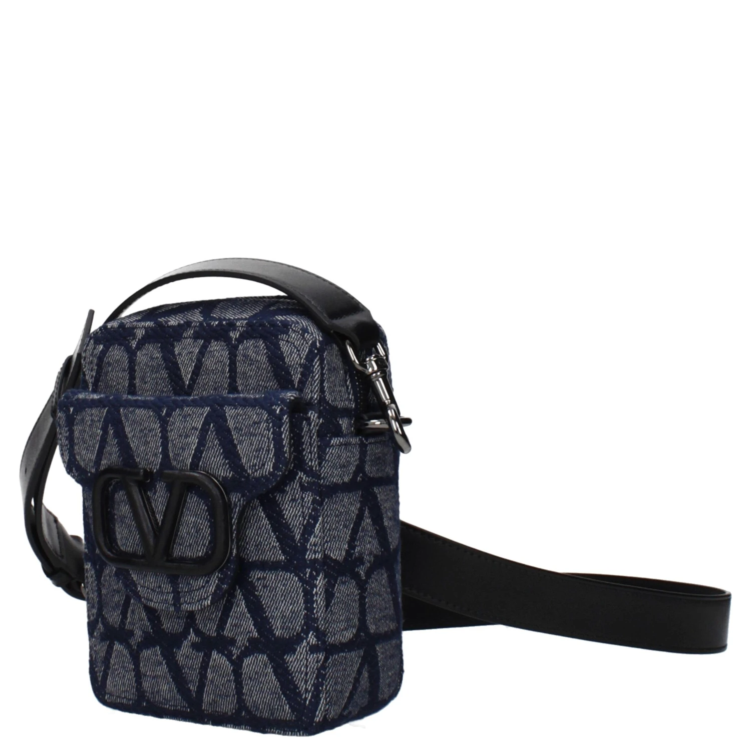 Blue Fabric Crossbody Bag