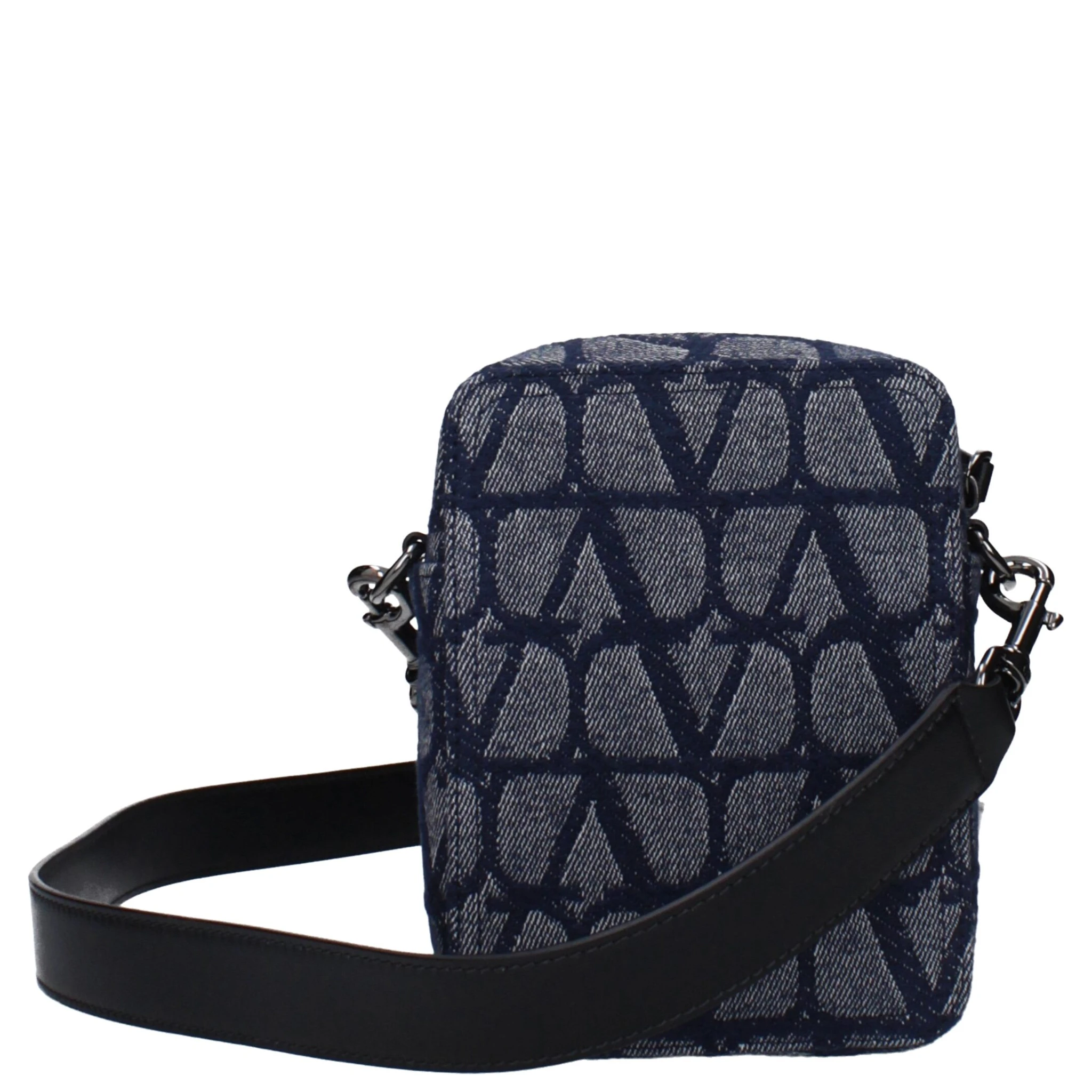 Blue Fabric Crossbody Bag