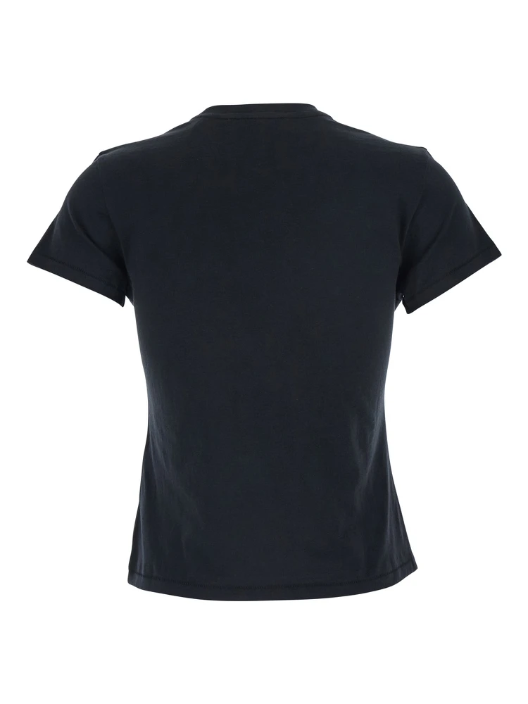 The Baby Tee Black Crewneck T-Shirt in Cotton Woman alternative