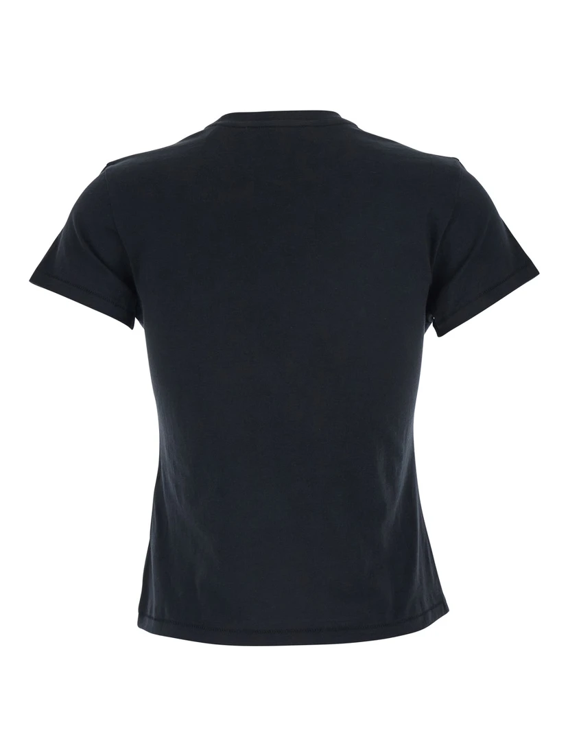 The Baby Tee Black Crewneck T-Shirt in Cotton Woman
