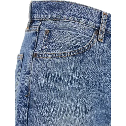 The Stack Blue Jeans with Five-Pocket Design and Washed Effect in Denim Woman