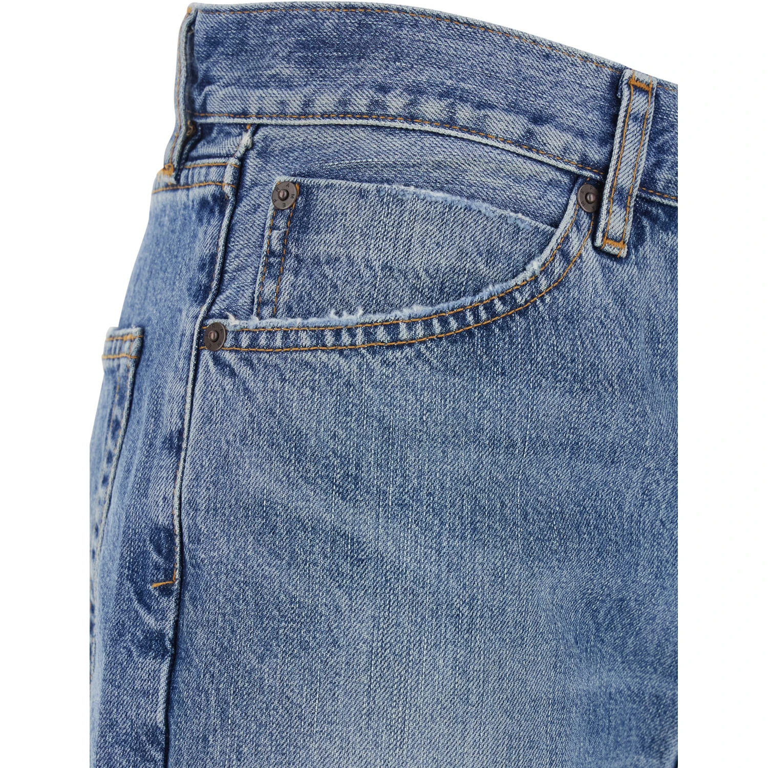 The Stack Blue Jeans with Five-Pocket Design and Washed Effect in Denim Woman