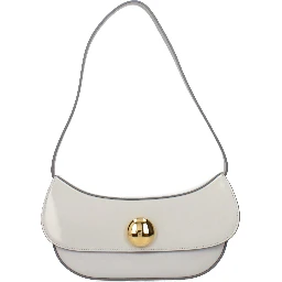 Gray Leather Shoulder Bag
