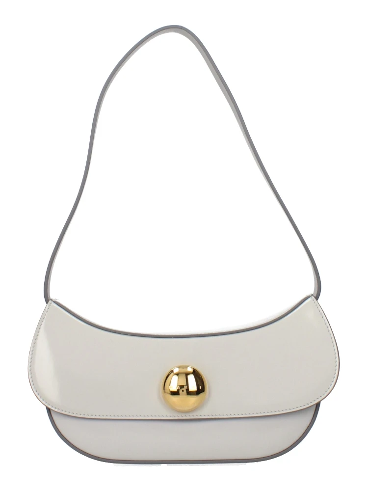 Gray Leather Shoulder Bag