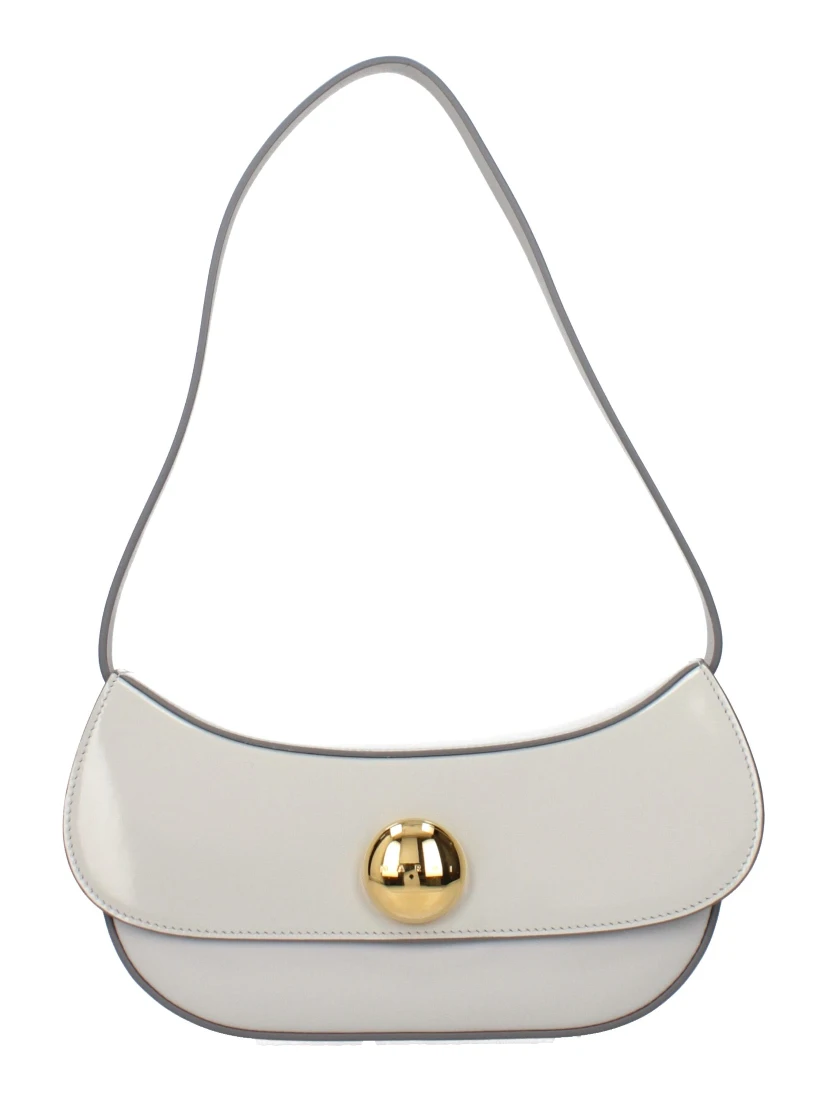Gray Leather Shoulder Bag