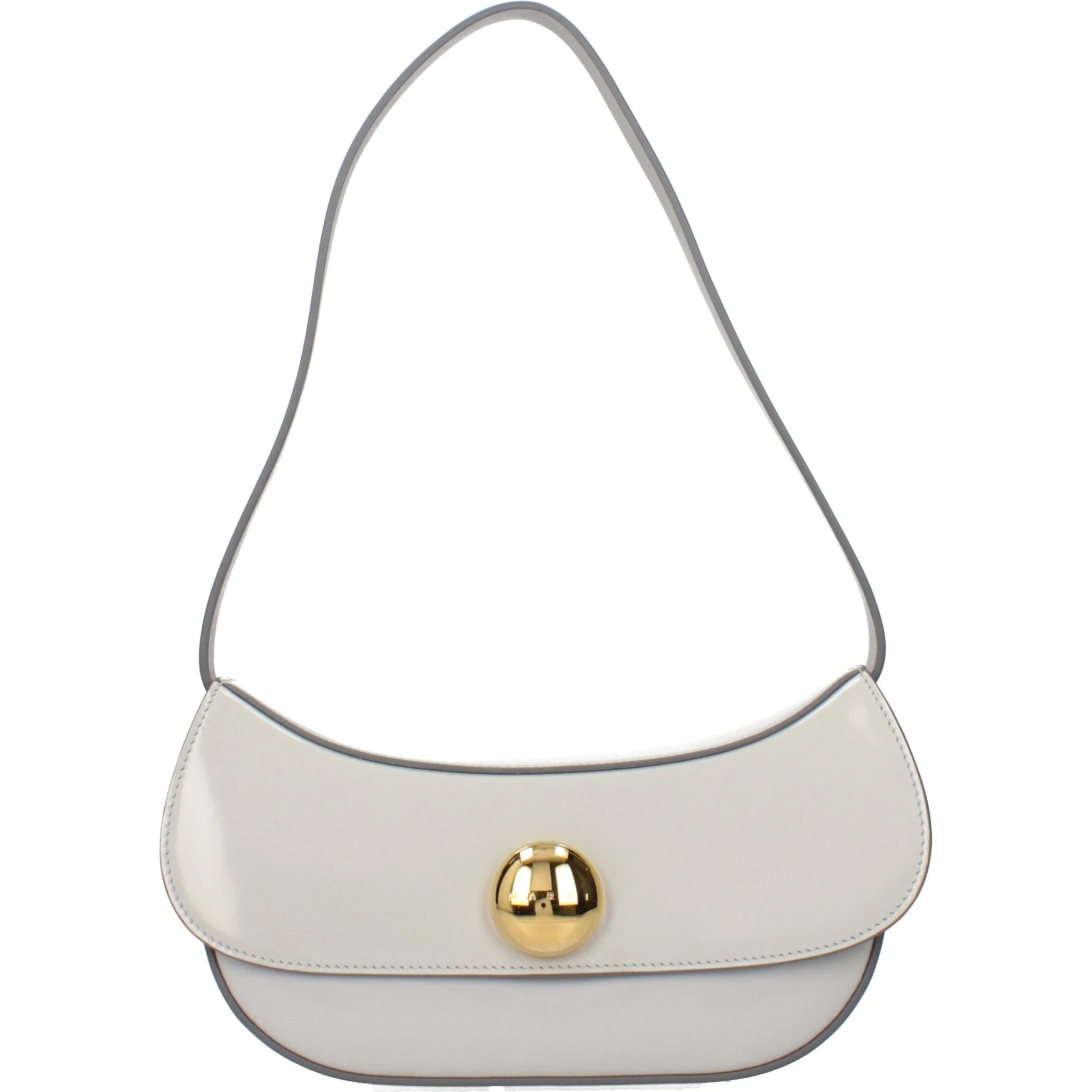Gray Leather Shoulder Bag