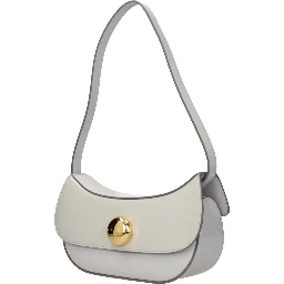 Gray Leather Shoulder Bag