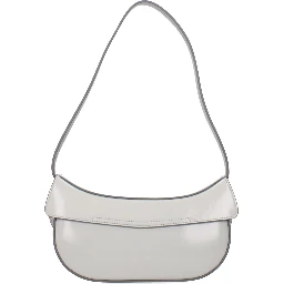 Gray Leather Shoulder Bag