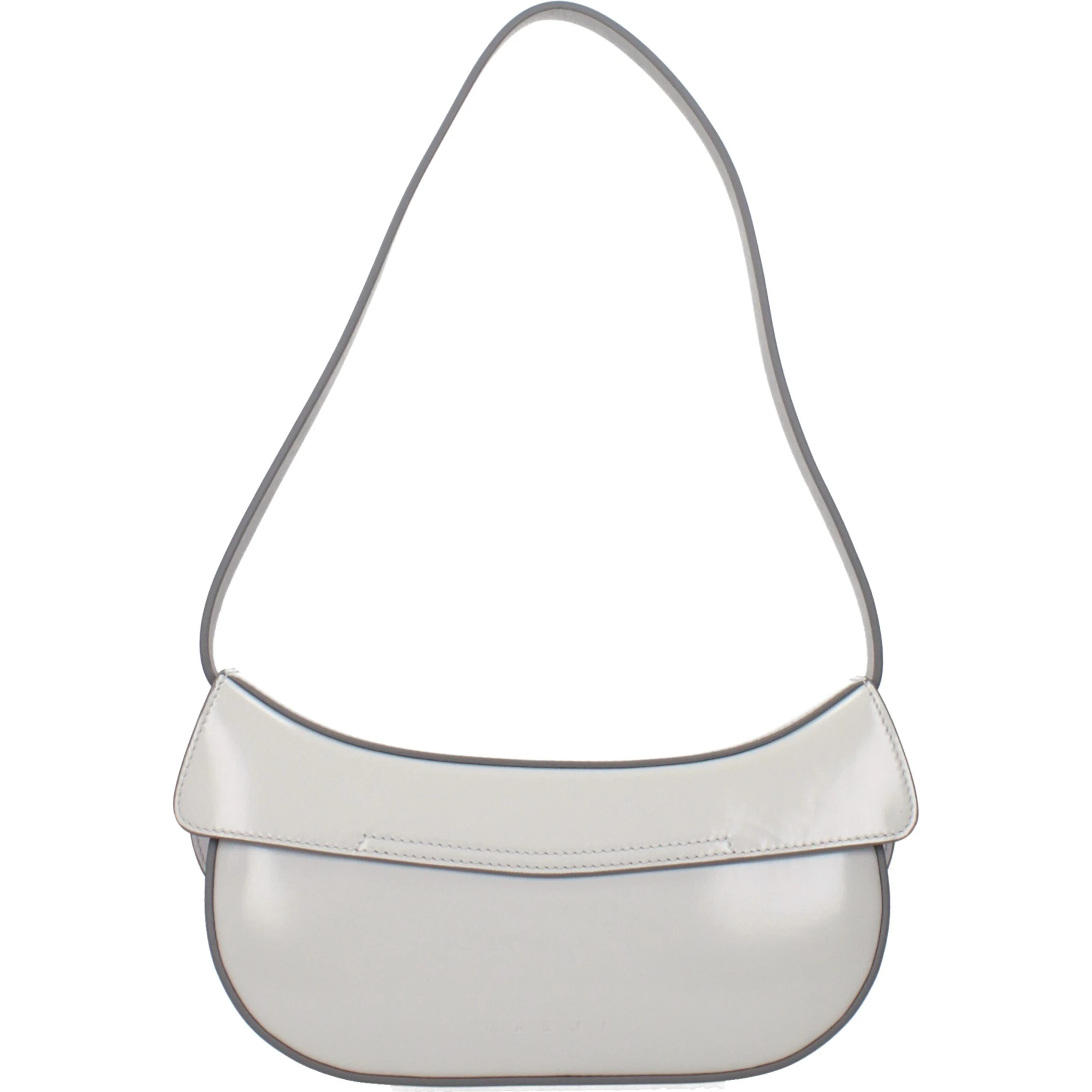 Gray Leather Shoulder Bag