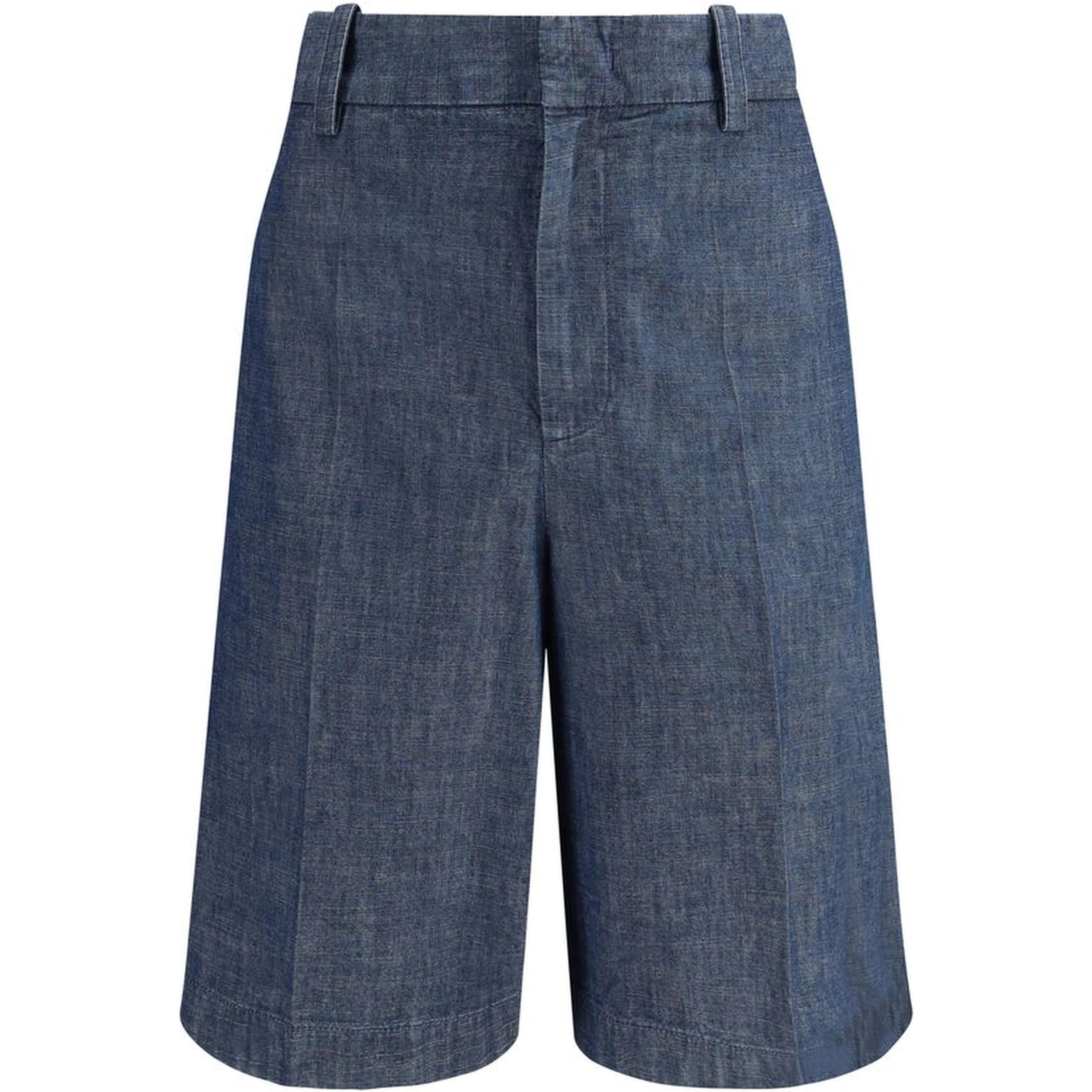 Blue Cotton Bermuda Shorts