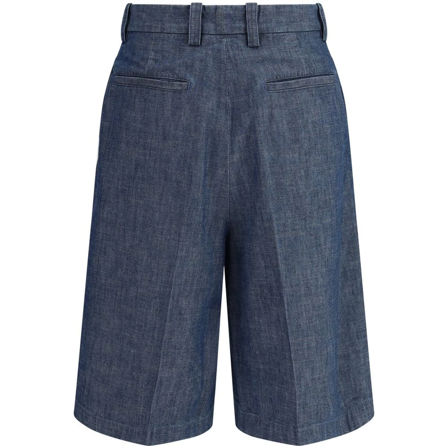 Blue Cotton Bermuda Shorts