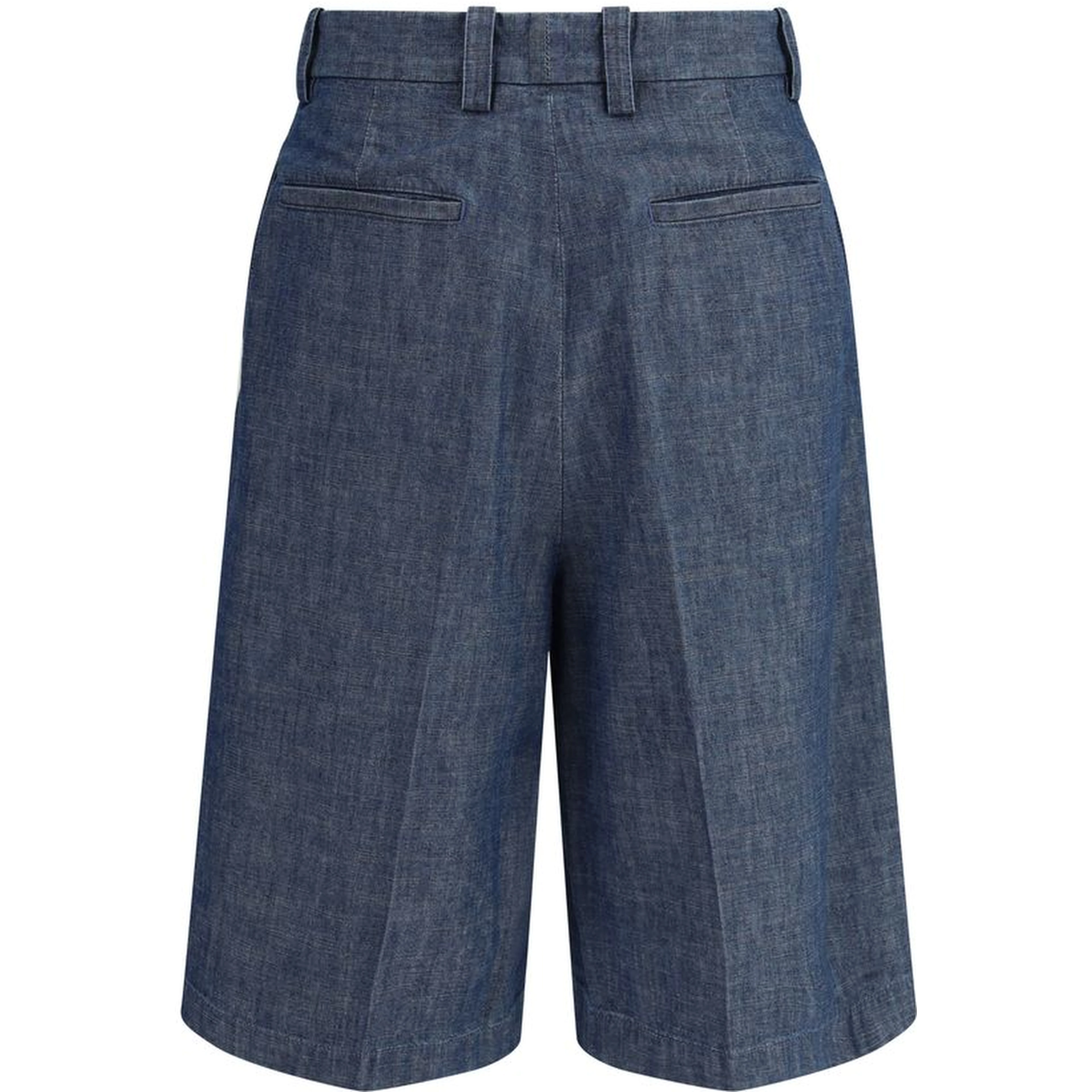 Blue Cotton Bermuda Shorts