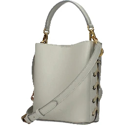 Gray Leather Handbag