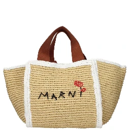 Beige Raffia Handbag