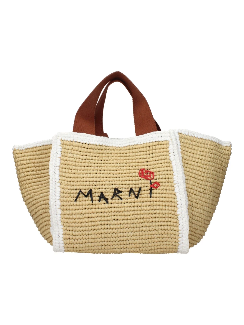 Beige Raffia Handbag