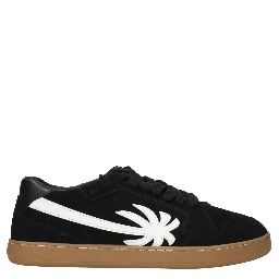 Black Leather Low Top Sneakers