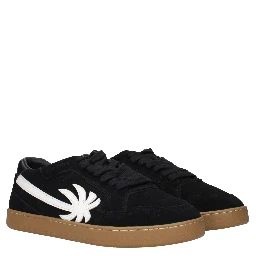 Black Leather Low Top Sneakers