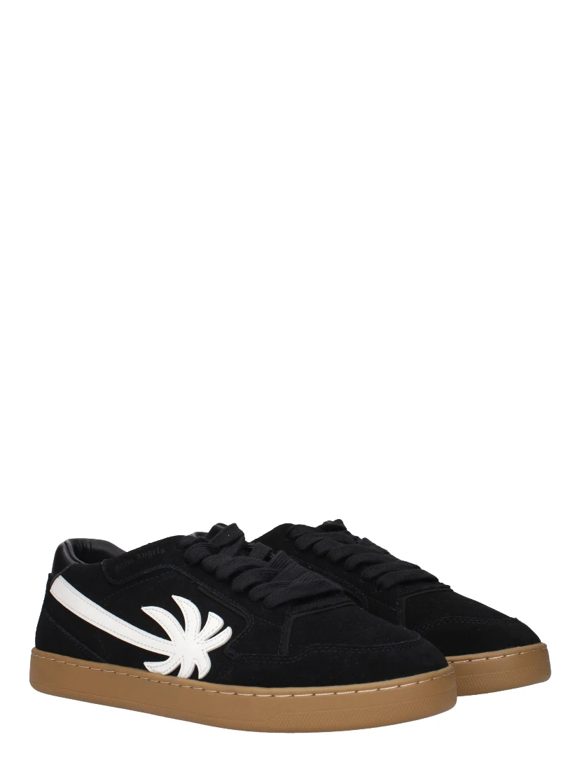 Black Leather Low Top Sneakers