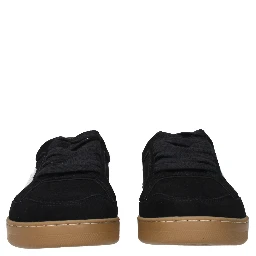 Black Leather Low Top Sneakers