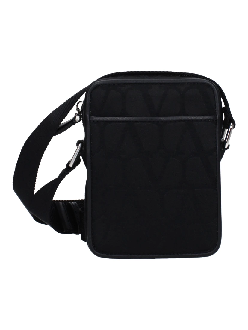 Black Fabric Crossbody Bag