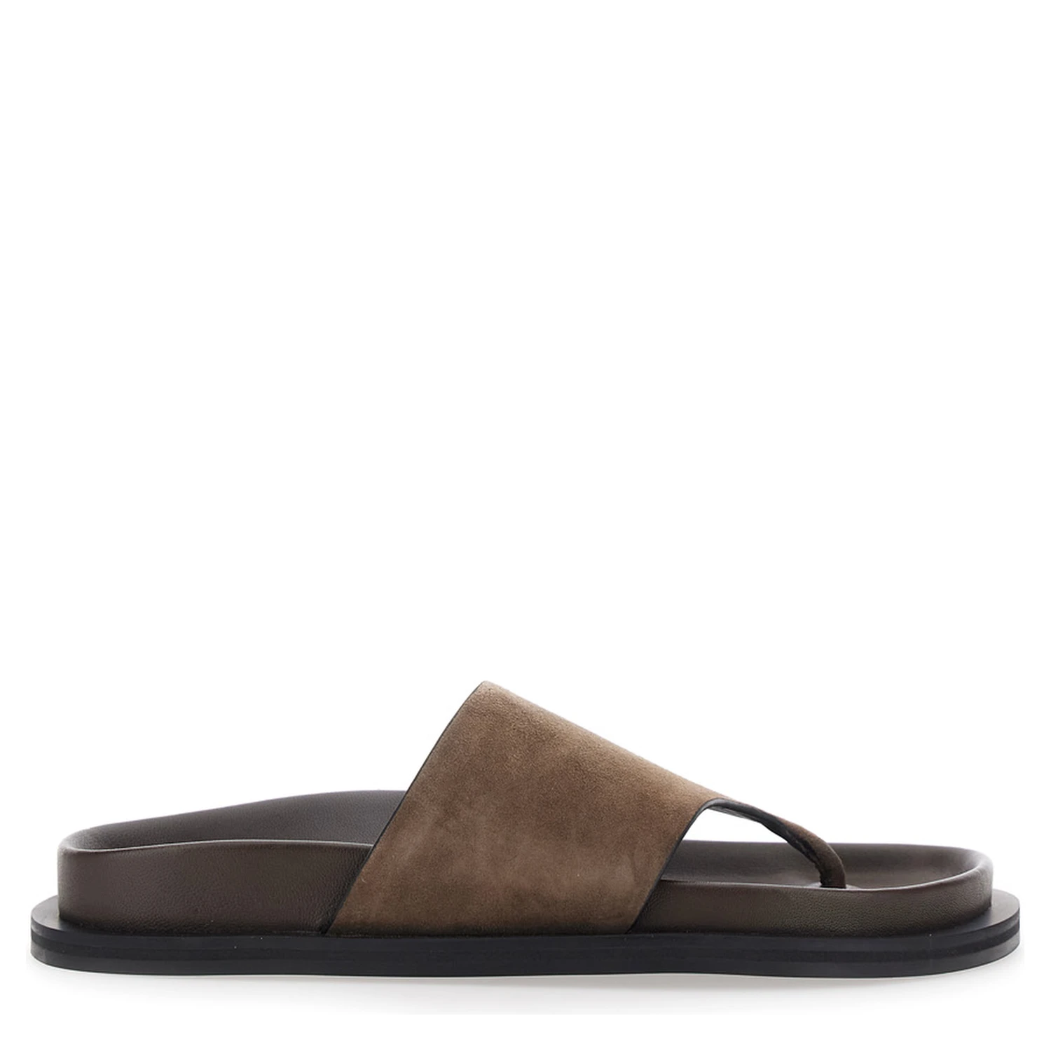 Imara Brown Sandals with Contoured Footbed and Rubber Sole in Suede Woman