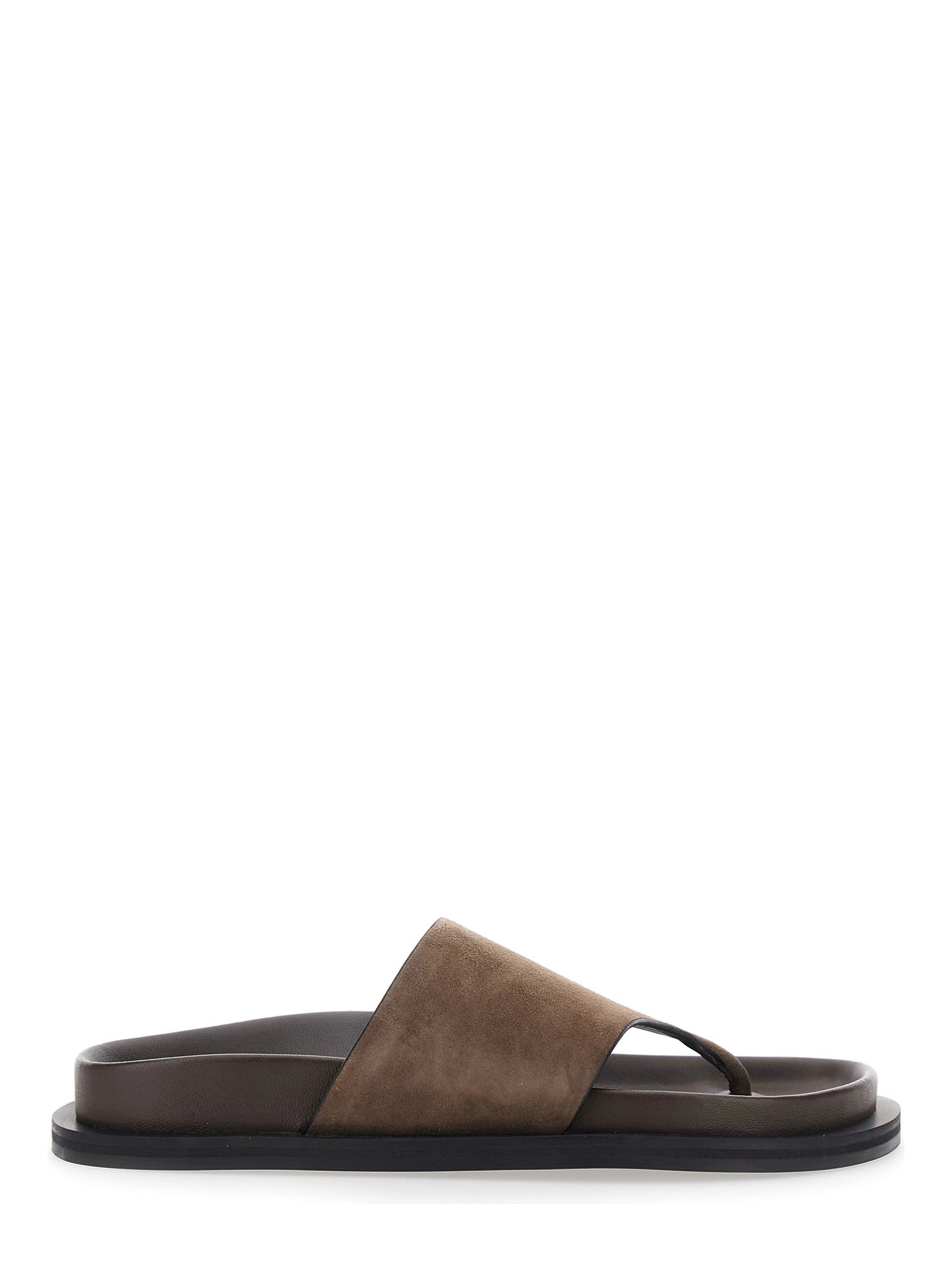 Imara Brown Sandals with Contoured Footbed and Rubber Sole in Suede Woman