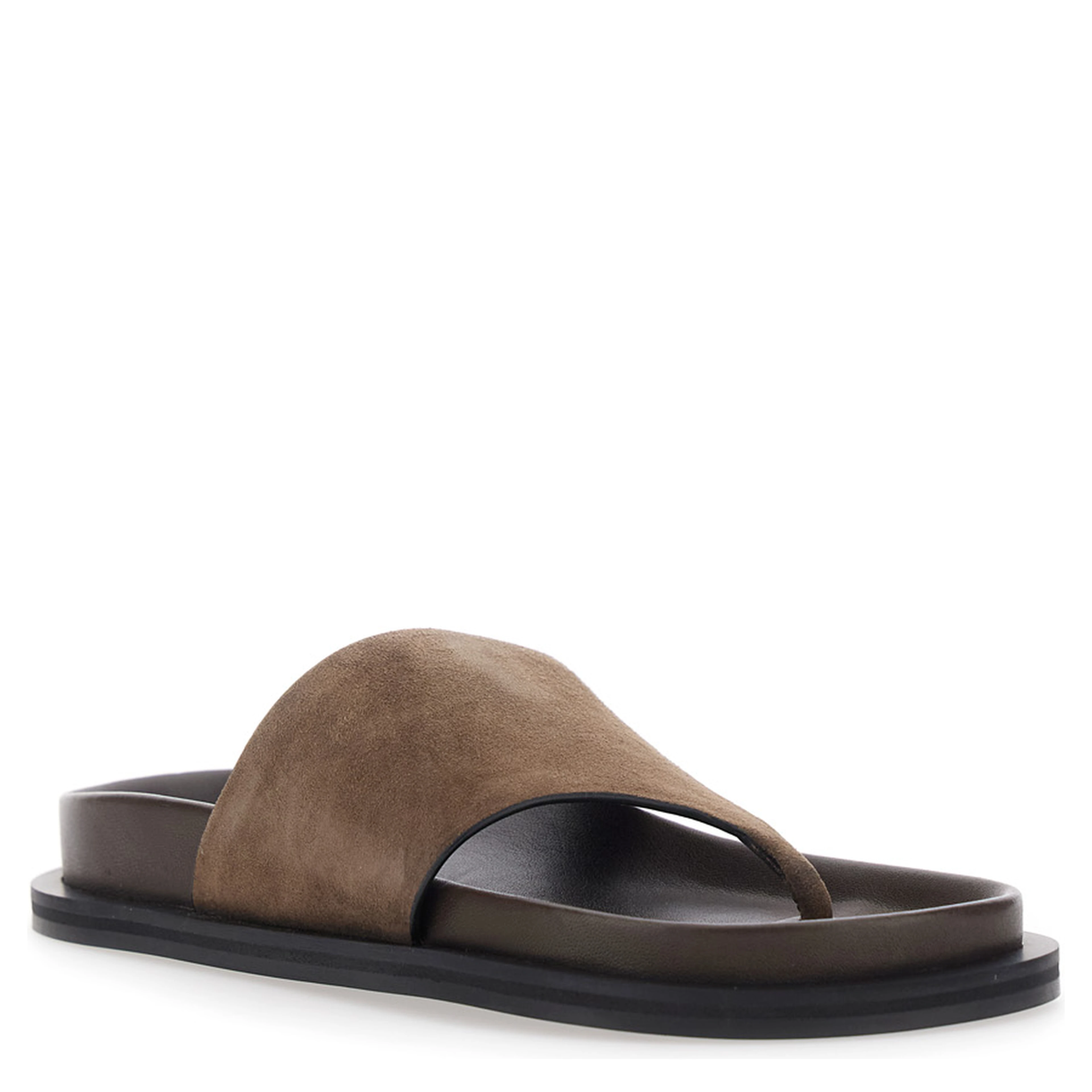 Imara Brown Sandals with Contoured Footbed and Rubber Sole in Suede Woman