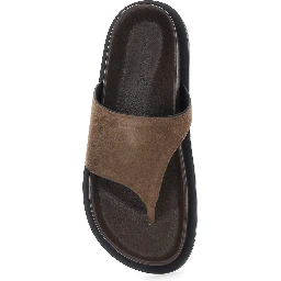 Imara Brown Sandals with Contoured Footbed and Rubber Sole in Suede Woman
