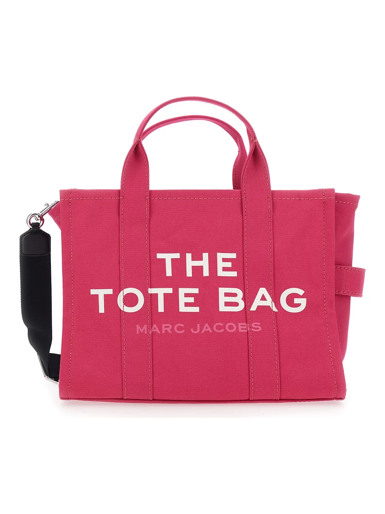 The Medium Tote Pink Tote Bag with Contrasting Logo Lettering on the Front in Cotton Woman