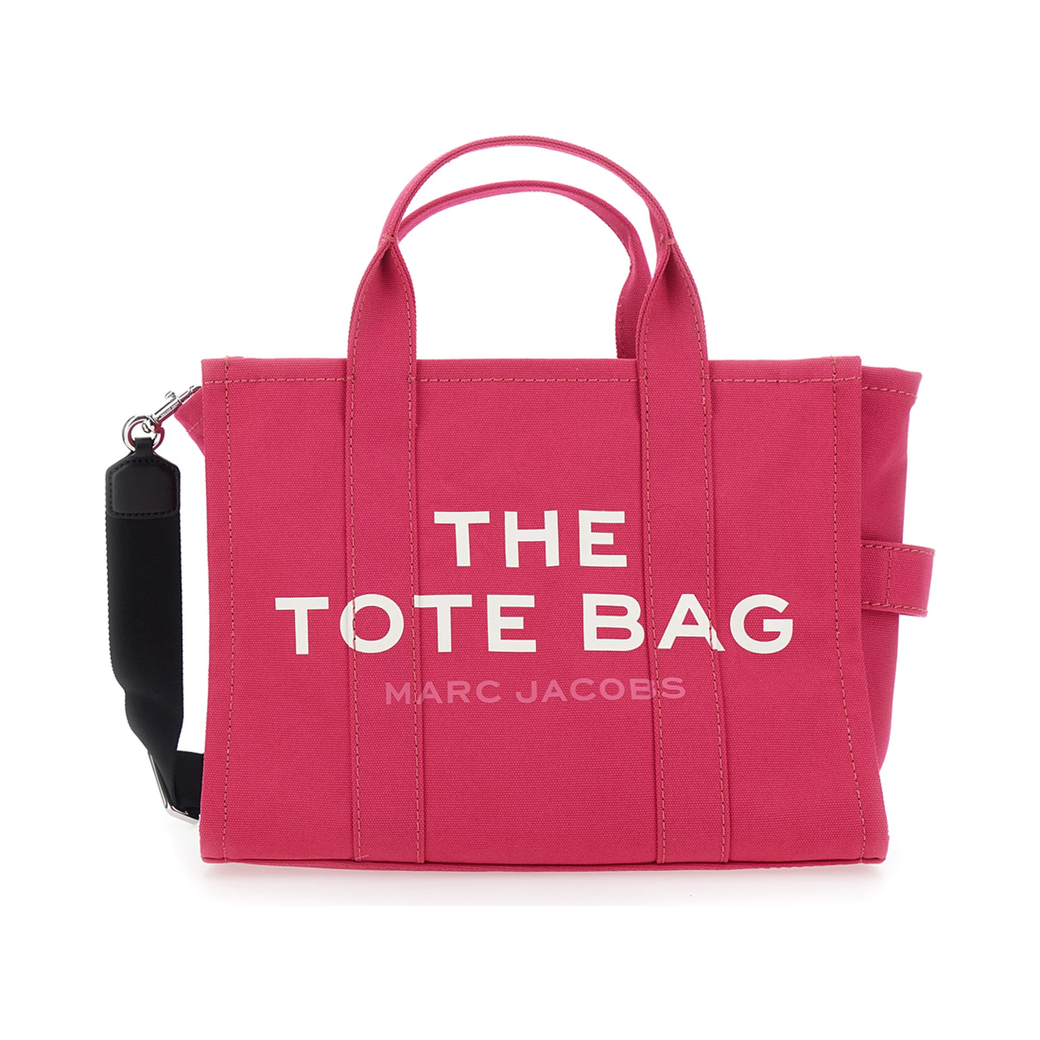 The Medium Tote Pink Tote Bag with Contrasting Logo Lettering on the Front in Cotton Woman