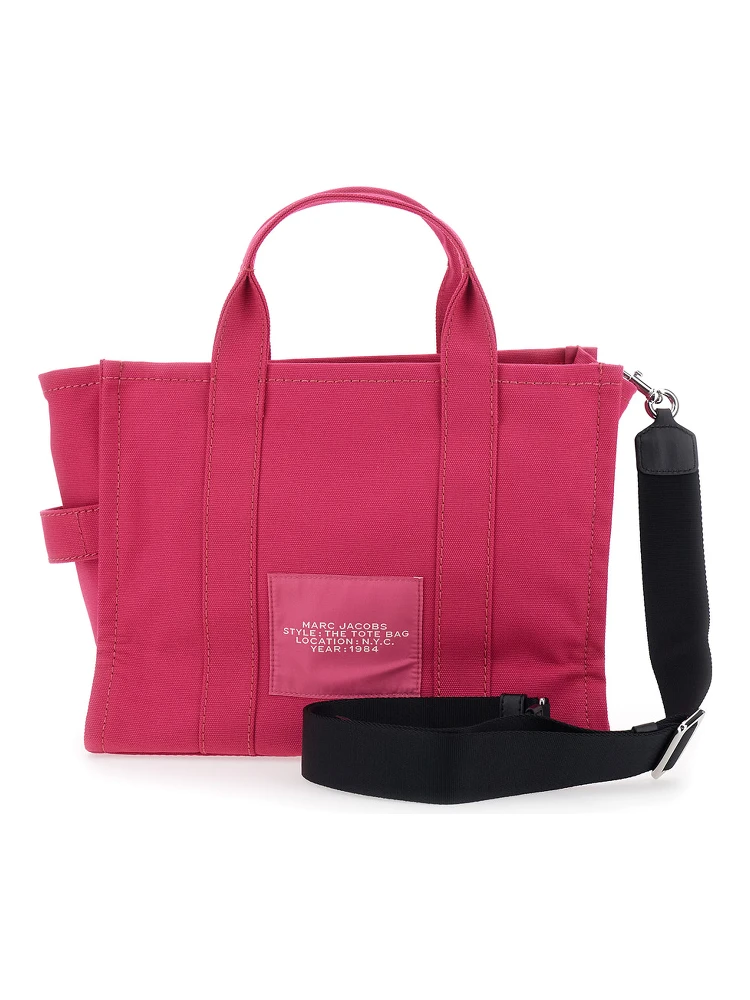The Medium Tote Pink Tote Bag with Contrasting Logo Lettering on the Front in Cotton Woman alternative