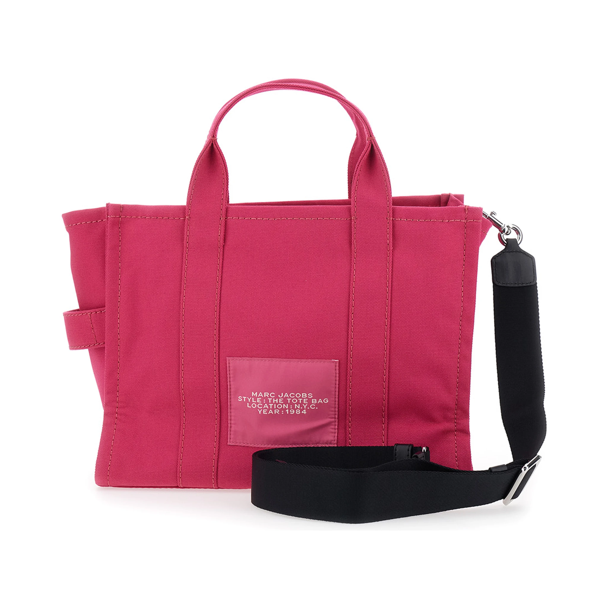 The Medium Tote Pink Tote Bag with Contrasting Logo Lettering on the Front in Cotton Woman