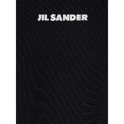 Black Crewneck T-Shirt with Logo Lettering on the Front in Cotton Man
