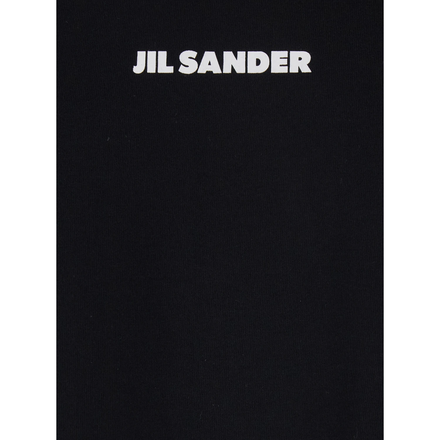 Black Crewneck T-Shirt with Logo Lettering on the Front in Cotton Man