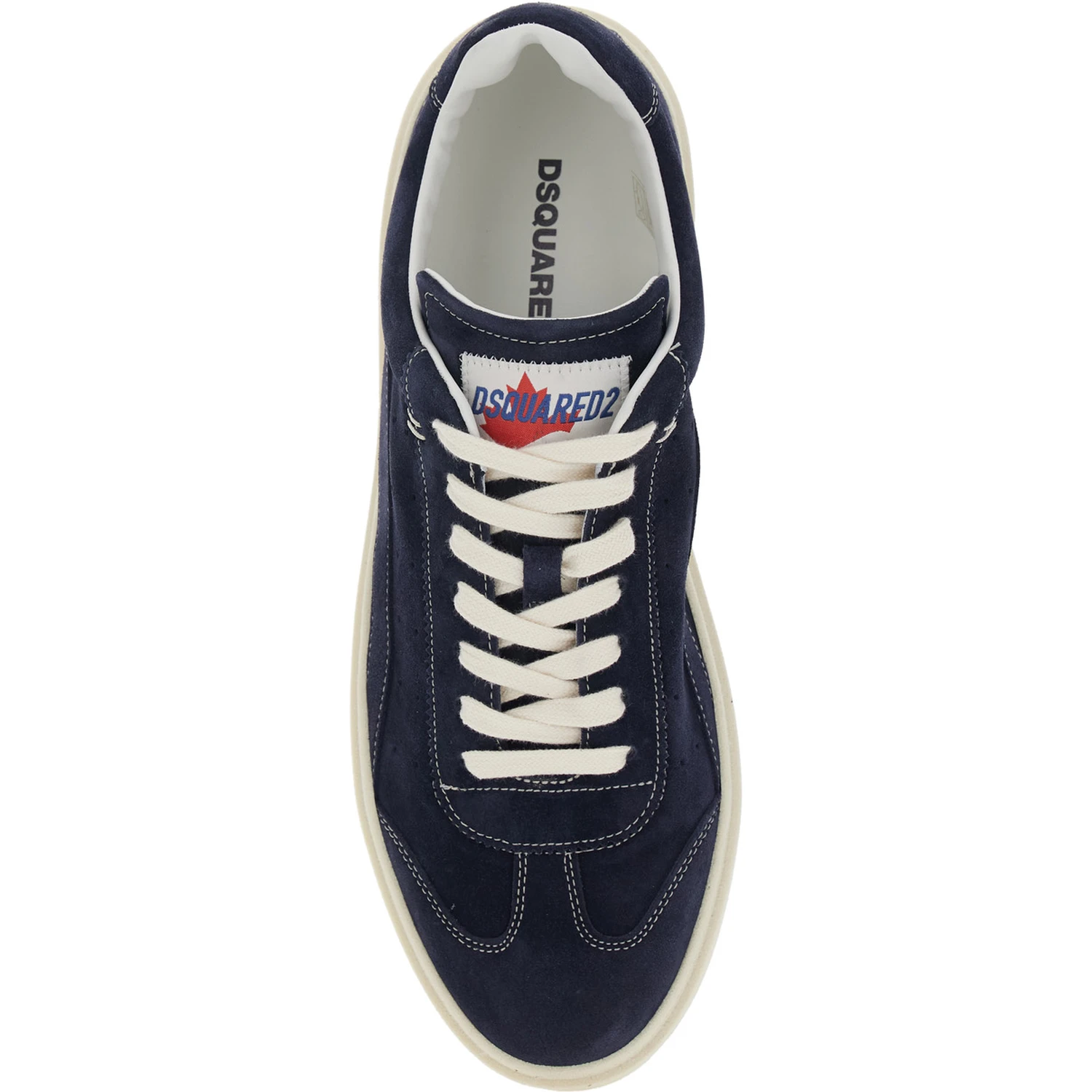 Blue Low Top Sneakers with Logo Patch on the Tongue and Logo Lettering on the Heel in Suede Man
