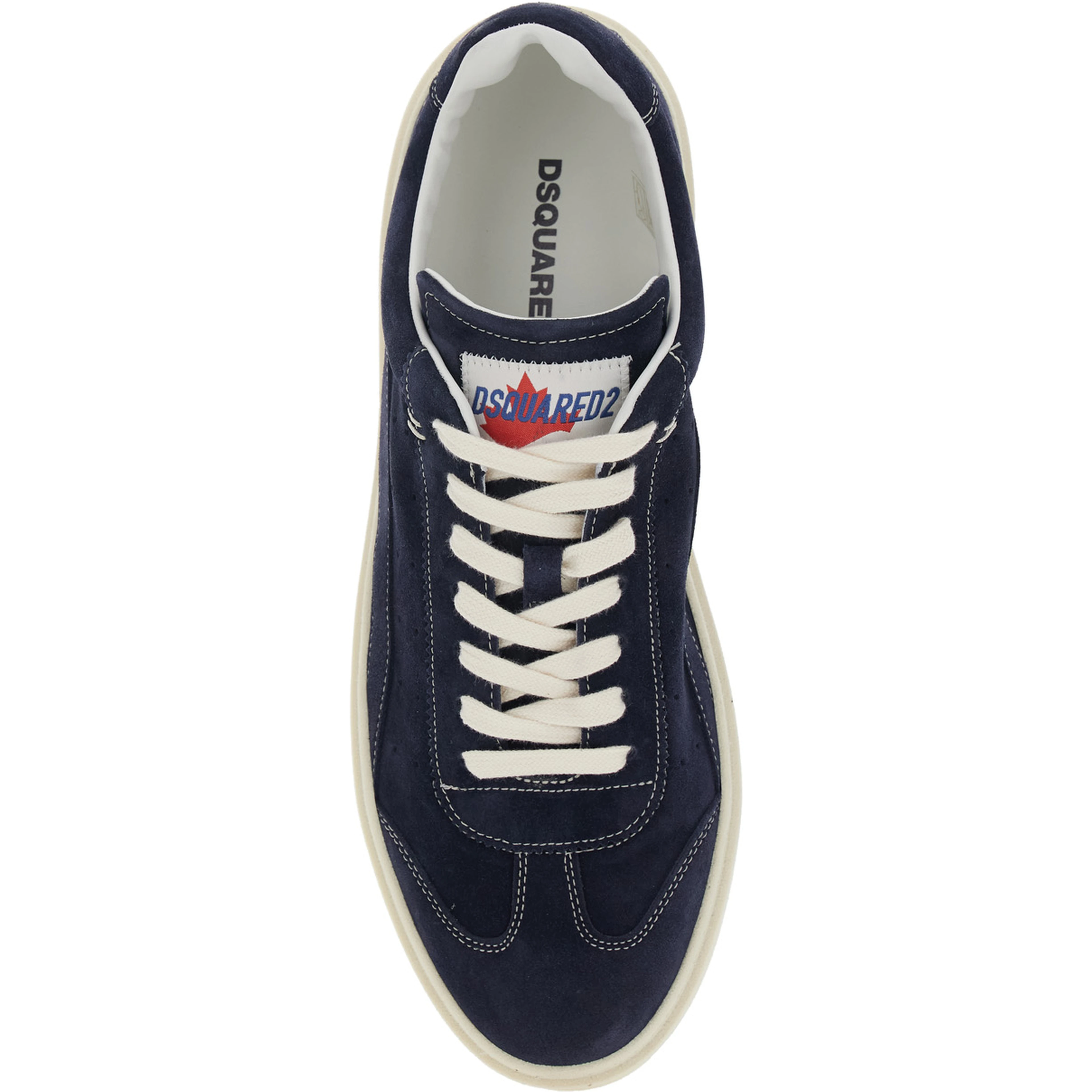 Blue Low Top Sneakers with Logo Patch on the Tongue and Logo Lettering on the Heel in Suede Man