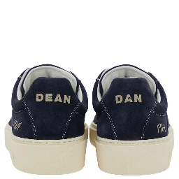 Blue Low Top Sneakers with Logo Patch on the Tongue and Logo Lettering on the Heel in Suede Man