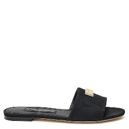 Black Polyester Slippers