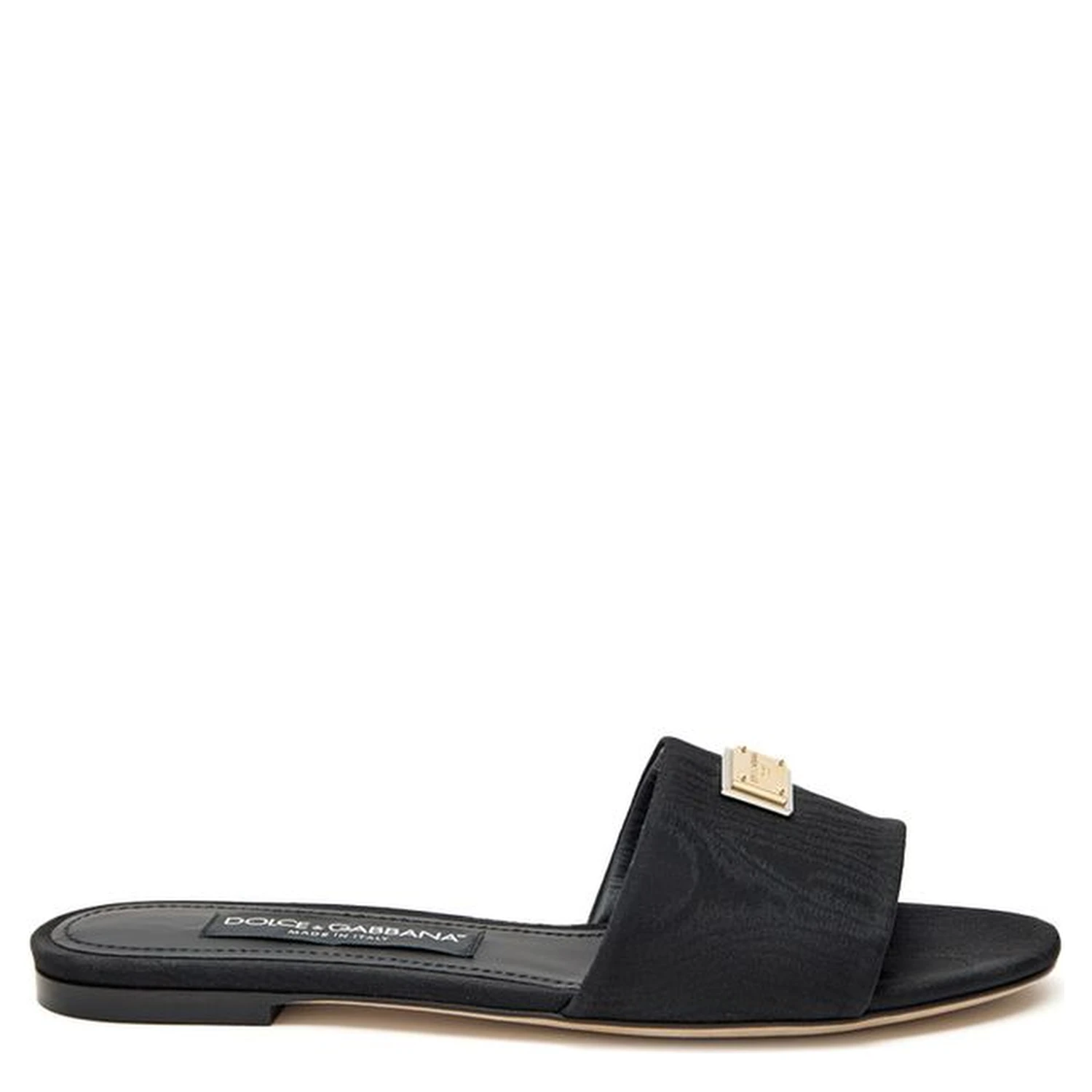 Black Polyester Slippers
