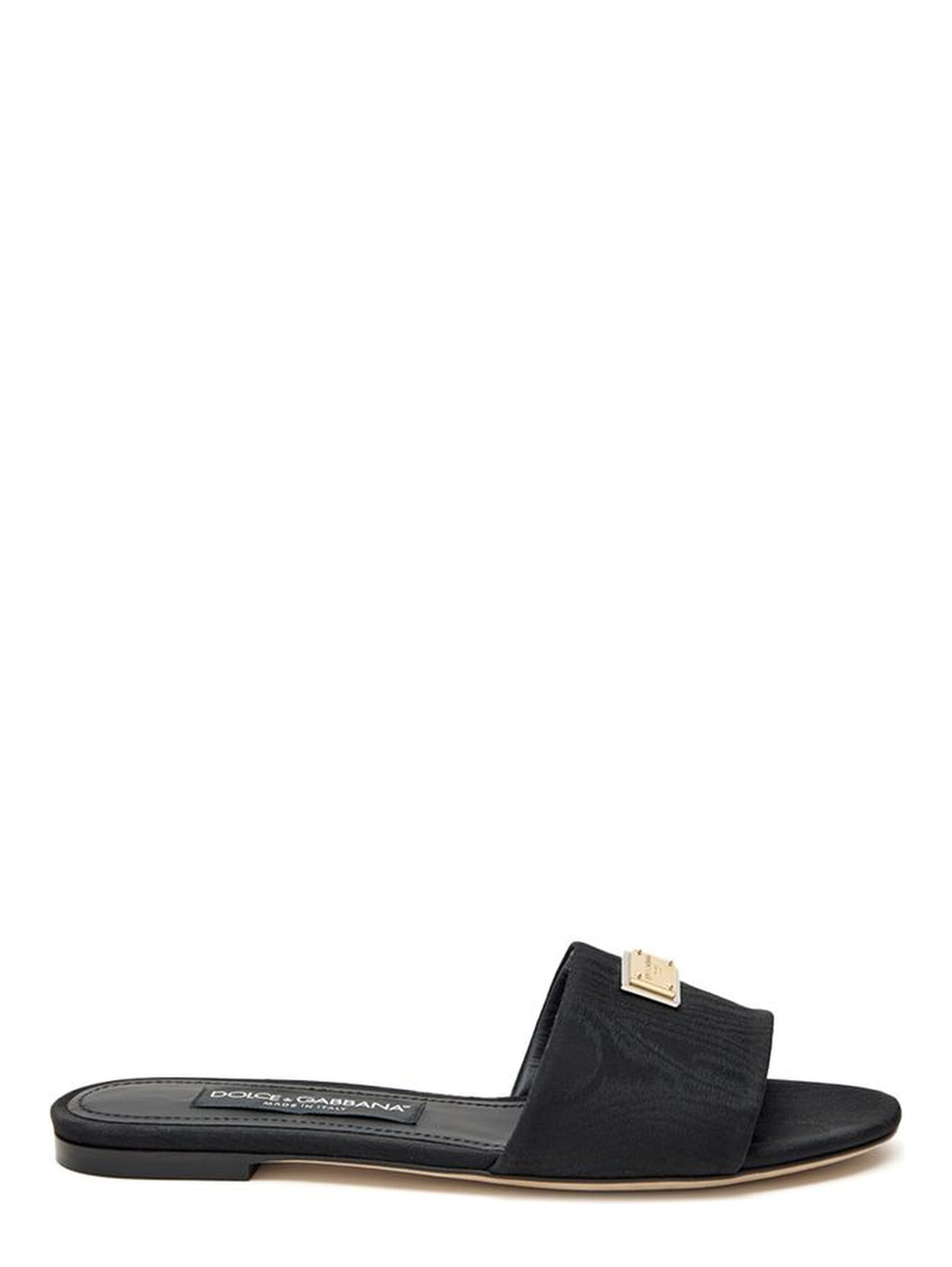 Black Polyester Slippers